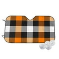 thumbnail image 2 of Picia Orange Plaid Curved Windshield Sunshade Accordion Folding Style Auto Shade for Car Truck SUV Van Blocks UV Ray Sun Visor Protector -Small, 2 of 7