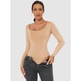 thumbnail image 2 of Eternatastic Women's Crew Neck Long Sleeve Bodysuit T Shirts Basic Tops Body Suit, 2 of 7