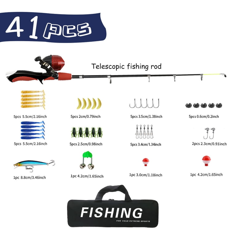 beginner fishing rod telescopic 2 Pcs Portable Telescopic Fishing Pole Set for Beginners, Fishing Rod and  Reel Combo Kit with Tackle Box, Compact Lightweight Fishing Gear for Starter  Anglers