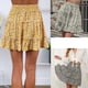 thumbnail image 2 of Falda plisada floral con volantes para mujer Minifalda acampanada con cintura plisada floral alta para niñas, 2 of 9