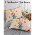 thumbnail image 2 of Spring Easter King Pillow Cases Set of 2 - Microfiber Bed Throw Pillow Covers, Bunny Colorful Eggs Floral Beige Decorative Lumbar Pillow Cover with Envelope Closure for Sofa/Travel 20"x36", 2 of 6