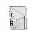 thumbnail image 2 of Saying Soft Flannel Fleece Throw Blanket, Salt in the Air Salt in My Hair Summer Text with Doodled Beach Waves, Cozy Plush for Indoor and Outdoor Use, 50" x 60", Black White, by Ambesonne, 2 of 6