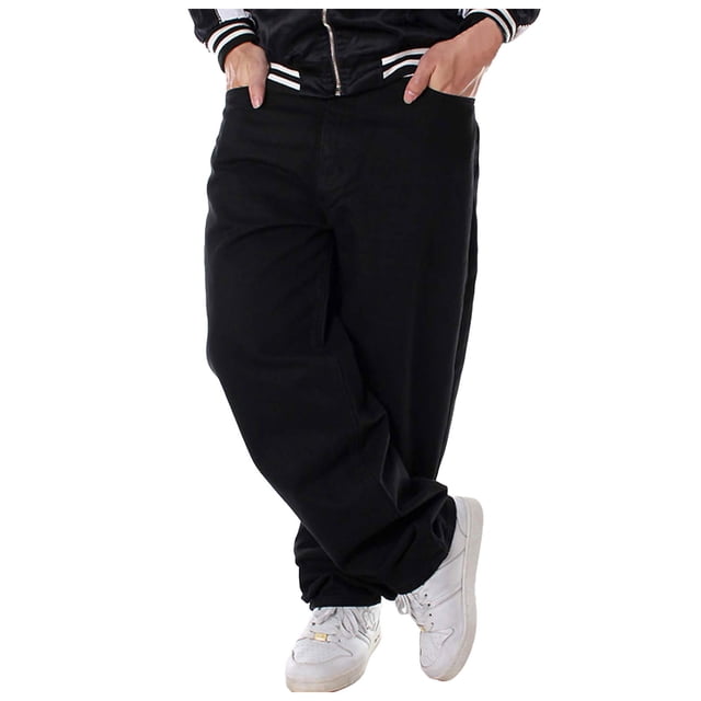 WEAIXIMIUNG Pantalons pour Hommes Coupe Décontractée Pantalons de Danse de Rue Planche à Roulettes Pantalons Amples de Rue Jeans