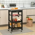 thumbnail image 2 of Costway Compact Kitchen Island Cart Rolling Service Trolley with Stainless Steel Top Basket, 2 of 10