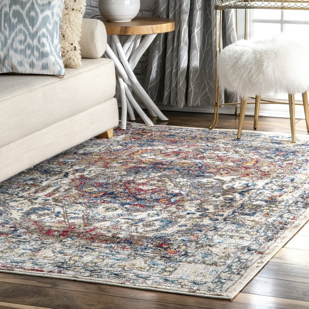 nuLOOM Vintage Medallion Layna Distressed Area Rug