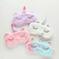 thumbnail image 4 of Antifaz para dormir de peluche con forma de cuerno de unicornio brillante, antifaz de dibujos animados, antifaz para dormir, siestas, viajes (morado), 4 of 7