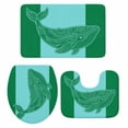 thumbnail image 2 of Whale Bathroom Rugs Set Summer Beach Non Slip Absorbent Soft Bath Mats 3 Piece Set with Bathroom Rug, U-Shaped Floor Mat, Toilet Seat Cover Small Size, 2 of 9