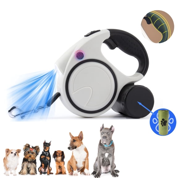Retractable Dog Leash ,3-in-1 Dog Leash for Dogs With Flashlight，17-Foot Retractable Leash, Suitable for All Pets
