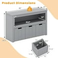 thumbnail image 3 of Costway Storage Cabinet 3 Drawer Chest with Wheels Large Storage Cube Shelf Gray, 3 of 11