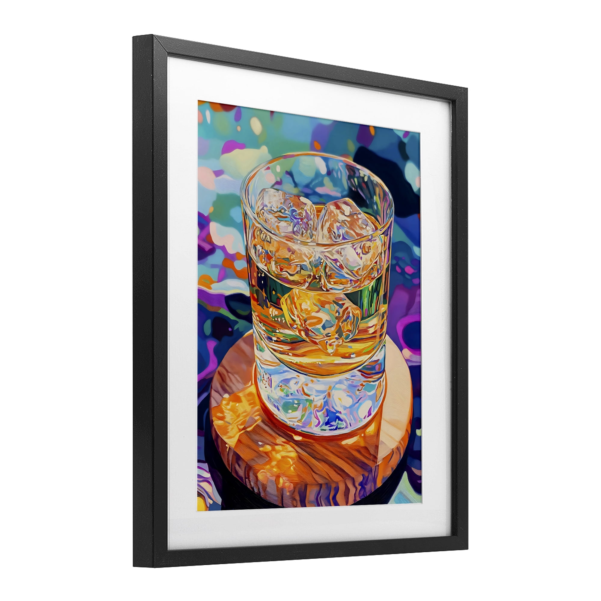 Stupell Industries Ice Cold Glass Reflections Black Framed Print Under Glass, design by Creative Studio