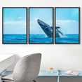 thumbnail image 2 of wall26 Framed Canvas Print Wall Art Set Tropical Island Ocean Horizon Blue Whale Nature Animals Photography Realism Rustic Landscape Colorful for Living Room, Bedroom, Office - 16"x24"x3 BL, 2 of 5