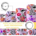 thumbnail image 6 of Spring Floral Blackout Curtains for Bedroom/Living Room, Thermal Insulated Kitchen Curtains, Retro Watercolor Flowers Leaves Plants Purple Grommet Darkening Window Treatment Drapes 52"x84"x2, 6 of 8