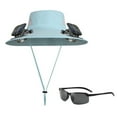 thumbnail image 2 of Solar Fan Hat,Wide Brim Sun Hat with Built in Solar Fan,Waterproof Breathable Bucket Hat for Men Women,Outdoor Solar Fan Hat with 2 Solar Fan & Sunglasses for Fishing,Hiking,Camping, 2 of 9