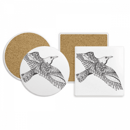 

Bird Paint Flying Loyal Fierce Coaster Cup Mug Holder Absorbent Stone Cork Base Set