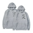 thumbnail image 2 of Women's Valentine Hoodie with Pocket Funny Graphic Print Long Sleeve Fleece Lind Warm Pullover Drawstring Sweatshirts(Gray,L), 2 of 5