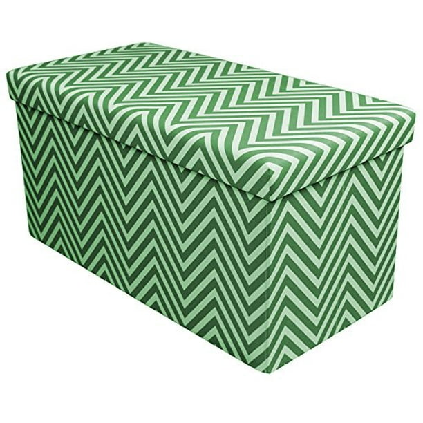 Sorbus Chevron Storage Ottoman Bench Foldable Collapsible With