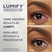 (6 pack) LUMIFY Preservative Free Redness Reliever Eye Drops, For Whiter and Brighter Looking Eyes, 20 Single Use Vials