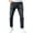 Black, variant on Men's Blue Slim Fit Jeans Stretch Destroyed Ripped Skinny Jeans Side Striped Denim Pants,Blue M