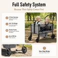 thumbnail image 6 of TouHeart 2 Seater Wagon Stroller with Canopy, Folding Stroller Wagon for Kids, 220 lbs Capacity,Gray, 6 of 13