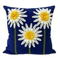thumbnail image 2 of Fennco Styles Handmade 3D Sunflowers Cotton Canvas Decorative Throw Pillow 18" W x 18" L - Navy Blue Floral Cushion for Couch, Bedroom and Living Room Décor, 2 of 6