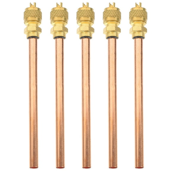 Worgeous Air Conditioner Filling Access Valves Copper Ac Service Valves 5Pcs 4.5X0.5in