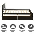 thumbnail image 5 of Bellemave Twin Bed Frame with 2 Storage Drawers, Wood Platform Beds with Headboard, Modern Storage Bed for Bedroom (Espresso), 5 of 8