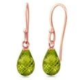 thumbnail image 2 of Galaxy Gold 14K Rose Gold Natural Peridot Dangle Earrings - August Birthstone - Abundance & Joy - Fine Jewelry for Women, 2 of 2
