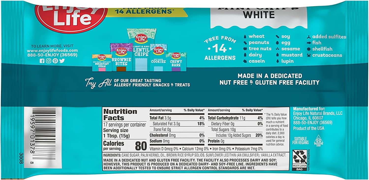 Enjoy Life White Baking Chips Mini 9 oz