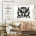 thumbnail image 5 of Elephant Stock Bewitching Owl Wall Art - Horizontal Canvas Wall Art - Living Room Wall Decor - Animal Canvas - Black And Gray Decor - 36" x 24", 5 of 8