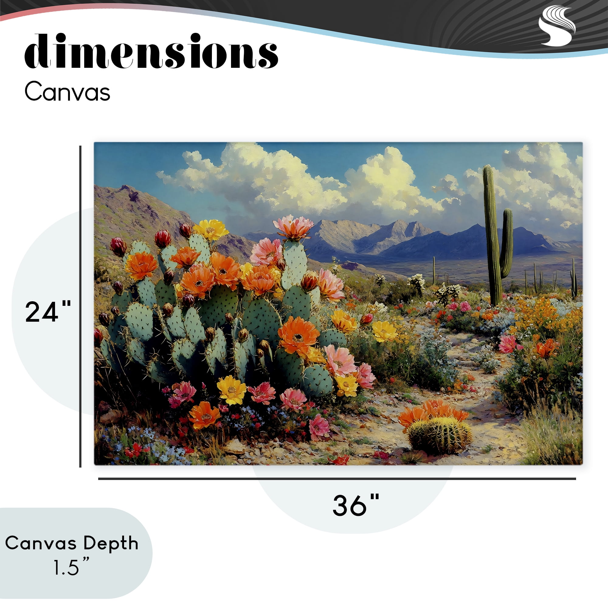 Stupell Industries Vibrant Cacti in Desert Canvas Wall Art, design by Franklyn Gregory