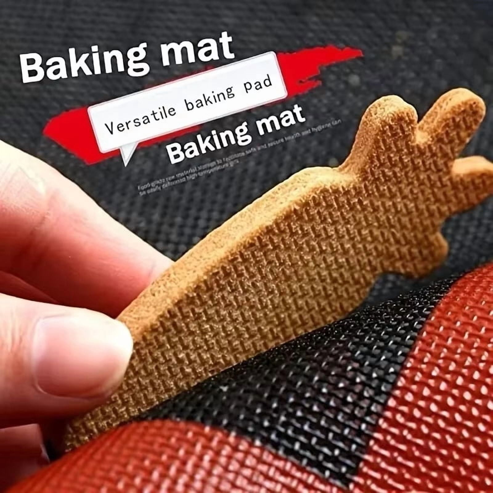 Aomily Silicone 30x40cm Two Sided In One Printing Macaroon Puff Baking Mat Non Stick Pastry Oven Cake Perforated Sheet Liner Mat