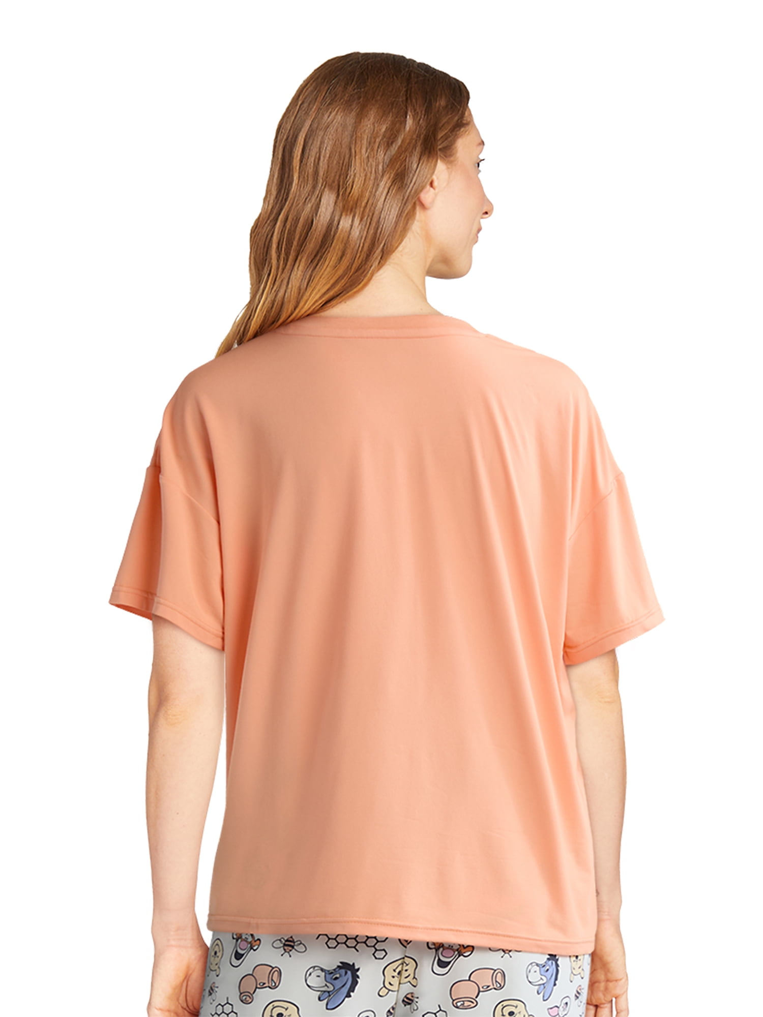 Winnie the Pooh Women's and Women’s Plus Oversized Tee and Pants Pajama Set, 2-Piece, Sizes XS-3X