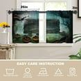 thumbnail image 5 of Dark Green Halloween Horror Forest Kitchen Tier Curtains for Windows,Moon Bats Blackout Valances Multilayer Polyester Window Treatments for Kitchen 2 Pack 26X24 Inches, 5 of 6