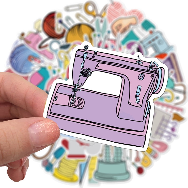 50 PCS Cartoon Sewing machine Waterproof Sticker DIY Suitcase Graffiti Sticke wx 