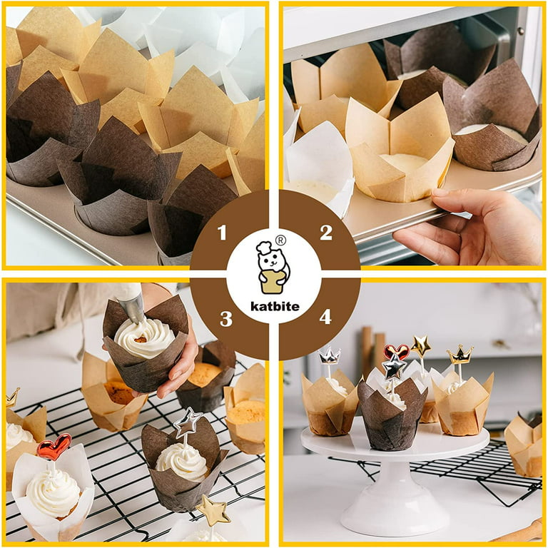 Packnwood 209cpst3m Tulips Golden Brown Silicone Baking Cup Liner -  Gold/brown Parchment Paper Cupcake Liners (3 Oz, 3.3 X 1.8) (case Of  1000) : Target
