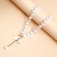 thumbnail image 6 of RUISINERY Simple European Styles Single Layer Imitation Pearls Necklace with Geometric Alloy Pendant for Fashion Forward Women, 6 of 7
