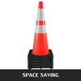 thumbnail image 6 of KFFKFF Set of 6, 36" Road Safety Cones, Parking Guidance Cone with Heavy Black Base, PVC Orange Roadway Safety Cones, Warning Cones with Reflective Collars for Construction and Parking Management, 6 of 8