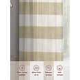 thumbnail image 7 of Cream Striped Semi Sheer Curtains 108 Inch Length 2 Panels Set, Farmhouse Vintage Brown Stripes Sheer Kitchen Curtain Privacy Voile Window Curtain for Living Room Bedroom Rod Pocket Drapes, 7 of 7
