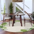 thumbnail image 3 of Tropical Palm Leaves Round Area Rug 5Ft Washable Circle Rugs for Living Room Bedroom, Summer Green Botanical Leaf Plants Non-Slip Carpet Floor Mats Indoor Outdoor Carpet Runner Aesthetic Home Decor, 3 of 8