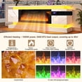thumbnail image 4 of Blotout 71" Fireplace TV Stand with 40" Fireplace, LED Lights & Power Outlet for 85/80/75 Inch TV, Modern Gaming Entertainment Center w/ High Gloss Cabinet, Media TV Console for Living Room, Marble, 4 of 10