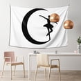thumbnail image 2 of Night Moon Dancer Tapestry, Ballet Posing Wall Hanging Tapestries Dorm Room Home Decor, 60" x 40", 2 of 7