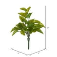 thumbnail image 3 of Vickerman 12" Artificial Green Pothos Leaf Bush, Set of 3, 3 of 5
