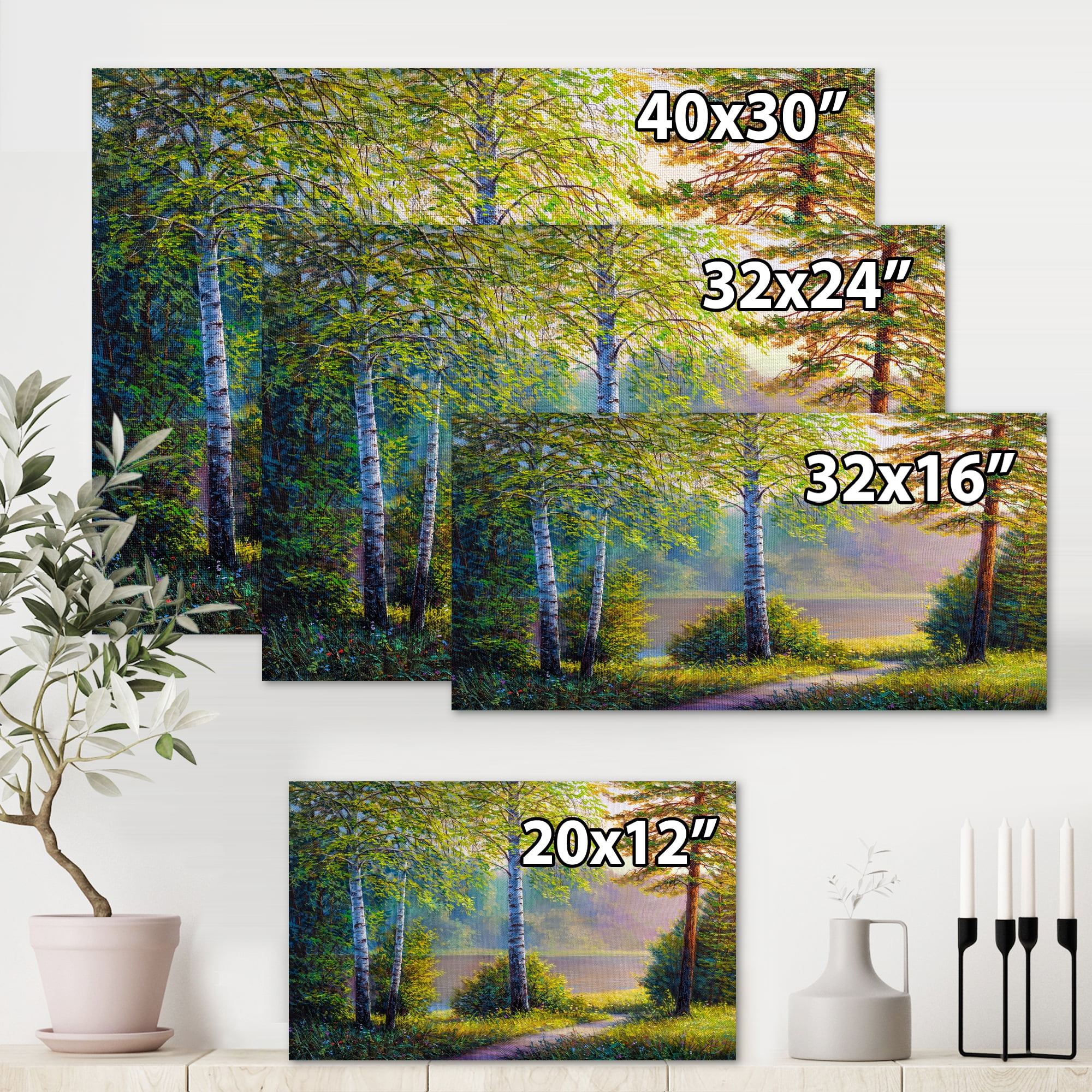 Designart ' Subtle Sunset Light Through The Trees I ' Traditional Canvas Wall Art Print
