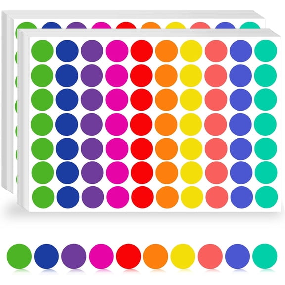 Deally 4200 Pcs Colored Dot Stickers, 3/4 inch Round Color Coding Labels, Circle Stickers Labels Sticky Dots Stickers for Organization in Office, Classroom, Home Teaching Events(10 colors)