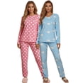 thumbnail image 1 of Set De 2 Pijamas Afelpadas Mujer Unitalla Polar Pantalón Sudadera Ropa Invierno, 1 of 5