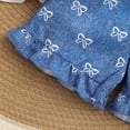 thumbnail image 4 of vigerkar Baby Girl Jeans Shorts Outfit Toddler Summer Denim Shorts and Tops Sleeveless Bow Crop Top Shorts Set Summer Clothes (White, 18-24 Months), 4 of 8