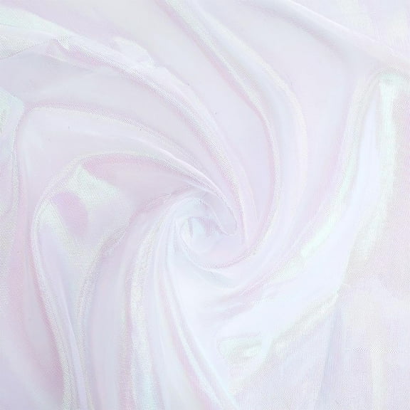 4 m 4.3x1.6 Yard Sheer Iridescent Organza Fabric White Polyester Fabric Magic Holographic Gauze Fabric for Costume Shiny Photography Background DIY Supplies Party