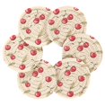 thumbnail image 7 of Yayeee 6 PCS Drink Coasters with Holder Set Woven Absorbent Round Tabletop Hot Pad, Red Cherry, 7 of 7