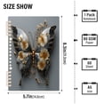 thumbnail image 3 of Wirebound Notebook Hardcover Spiral Notebooks Silver and Black Butterfly, 60 Pages, 80 GSM, 5.7 x 8.3in, 3 of 7