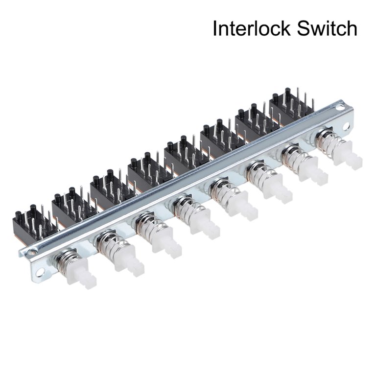 Uxcell Interlock Push Button Switch Piano Type Double Throw Metal
